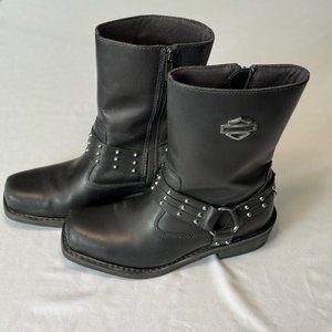 Harley-Davidson "Rosa" Black Leather Harness Motorcycle Boots
